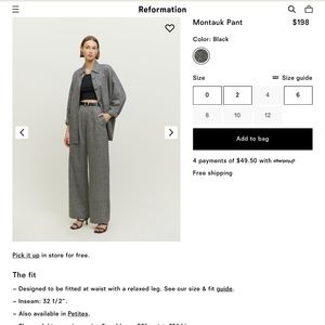 Reformation Montauk Pant - 8 Tan